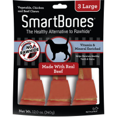 SmartBones Large Bone Chews 7" - Beef 大型潔齒骨(牛肉味)  3 pack 